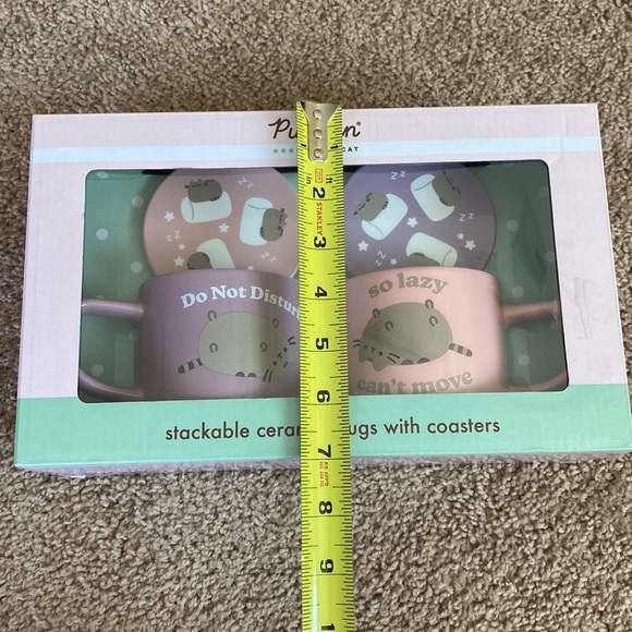 Pusheen stackable ceramic mugs with coasters - Picture 10 of 11